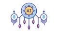 AI Dreamcatcher Icon: Digital Creativity and Artificial Intelligence Art, vector design Generative AI Royalty Free Stock Photo