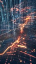 AI-driven algorithms predicting stock market trends in global financial systems.