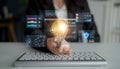 AI-driven business intelligence dashboard for advanced data analytics. Fermion Royalty Free Stock Photo