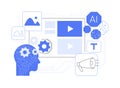 AI-Driven Content Creation abstract concept vector illustration.