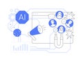 AI-Driven Customer Engagement Analytics abstract concept vector illustration.