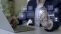 AI Driven Customer Insights Concept. Interacting virtual interface displaying artificial intelligence. Royalty Free Stock Photo