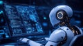 AI-driven cybersecurity system protecting sensitive data with real-time monitoring