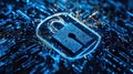 AI-driven cybersecurity system protecting sensitive data with real-time monitoring