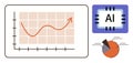 AI-Driven Data Analytics with Graph Trends and Pie Chart Visualization Royalty Free Stock Photo