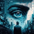 AI-driven data surveillance, controlling our lives and freedoms existential threat of humanity, AI generation