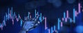 AI-Driven Financial Forecasting with Robotic Precision. 3d render