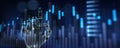 AI-Driven Financial Market Analysis with Robotic Precision and Data Visualization. 3d render