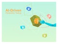 AI-Driven penetration testing. AI algorithms analyzing a network and identifying vulnerabilities Royalty Free Stock Photo