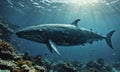 whale swimming in the ocean