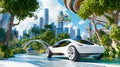 AI-driven world, autonomous systems, futuristic urban landscape