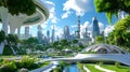 AI-driven world, autonomous systems, futuristic urban landscape