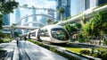 AI-driven world, autonomous systems, futuristic urban landscape