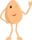 Cute and mischievous egg illustration vector cartoon Royalty Free Stock Photo