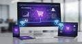 AI E-commerce Ecosystem on Connected Devices Royalty Free Stock Photo