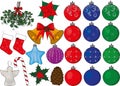 Christmas new year fir toys decorations vector
