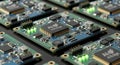 Closeup of AI Edge circuit boards showcasing advanced technology and microelectronics design Royalty Free Stock Photo