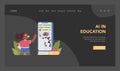 AI in Education concept. Flat Royalty Free Stock Photo
