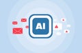 AI email filtering system detecting spam, phishing and unwanted messages. Machine learning spam detection and ai e-mail Royalty Free Stock Photo