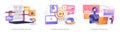 AI-enhanced Content Creation tools abstract concept vector illustrations.