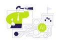 AI-Enhanced Performance Evaluation abstract concept vector illustration.