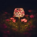 A beautiful night lamp casting a warm and inviting glowing in a garden