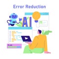 AI Error Reduction Process Vector Royalty Free Stock Photo
