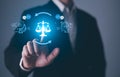 AI ethics or AI Law concept. Developing AI codes of ethics. Compliance, regulation, standard , business policy and responsibility