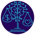 AI Ethics and Value Alignment icon. Vector thin line illustration Royalty Free Stock Photo