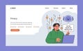 AI ethics web or landing. User using a laptop. Artificial intelligence provide