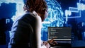 AI executive runs code in data center Royalty Free Stock Photo