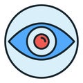 AI Eye vector Artificial Intelligence Vision linear round colored icon or logo element Royalty Free Stock Photo