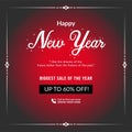 Happy new year biggest sale banner design