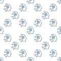 AI Face vector Artificial Intelligence Face thin line seamless pattern Royalty Free Stock Photo