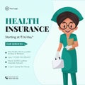 Banner design of health insurance template