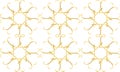 Gold lines in pattern in circle with background white Royalty Free Stock Photo