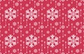 Snowflakes Pattern Design Wallpaper Wrapping paper. Seamless Background Red and White Arrow Holiday Design. Royalty Free Stock Photo