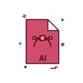 ai file file extension file format icon vector design Royalty Free Stock Photo