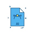 ai file file extension file format icon vector design Royalty Free Stock Photo