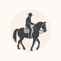 Ai Flat Style Horseback Riding Logo