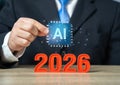 AI in 2026. Forecasts and Trends. Artificial Intelligence. Automation and machine learning Royalty Free Stock Photo