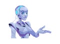 Ai futuristic robot, metal woman cyborg character