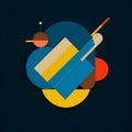 AI Geantior: Dynamic Geometry on a Navy Blue Canvas