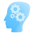 Ai gear brain icon, cartoon style