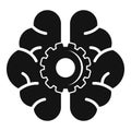 Ai gear brain icon, simple style