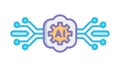 AI Gear Logo for Machine Learning and AI Development Projects, vector design Generative AI Royalty Free Stock Photo