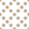 AI Gear vector Artificial Intelligence round colored seamless pattern Royalty Free Stock Photo