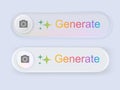 Ai generate image button. Generate image or art button. Vector UI UX elements. Vector Royalty Free Stock Photo