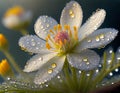 AI generate Macro photo showing water droplets remaining on a flower.