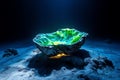 A mysterious, glowing alien artifact discovered deep beneath the ocean, its presence causing strange phenomena and attracting the